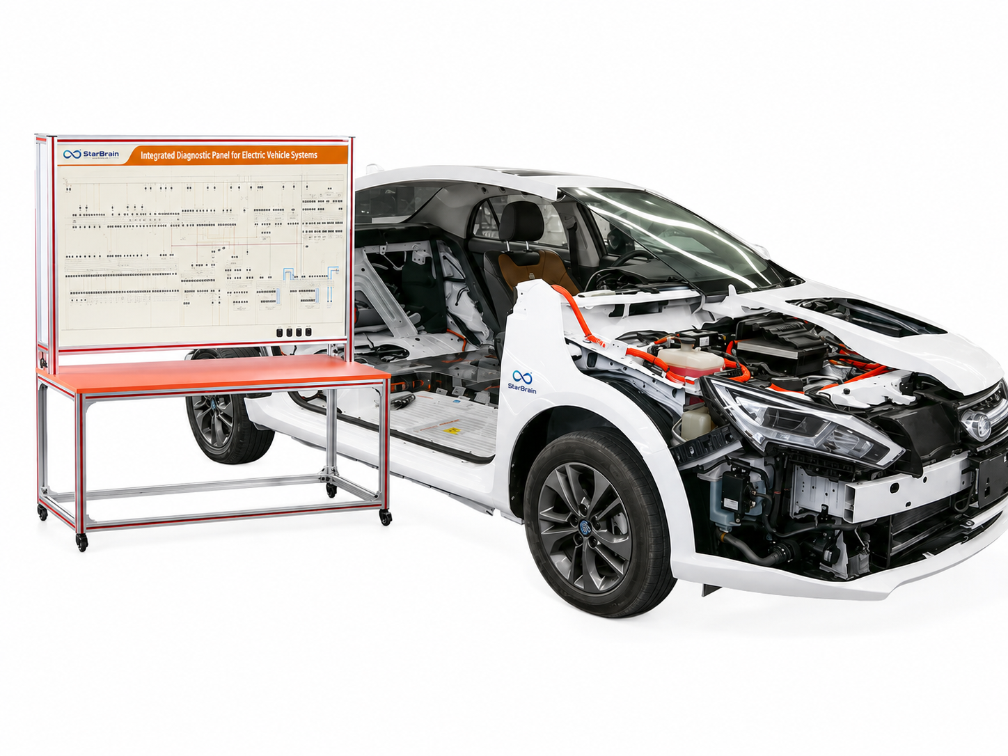 EVA01e - New Energy Vehicle Laboratory: BYD E5 Half-Cut Vehicle with Test Panel One-Stop Solution